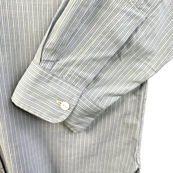 RRL Ralph Lauren Vintage Indigo Pinstripe Work Shirt Large – Heritage Oxford - Picture 4 of 14